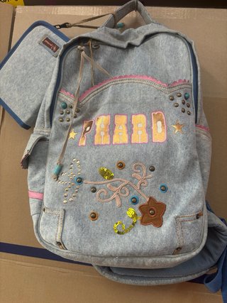 Zaino e pochette in denim per bambina