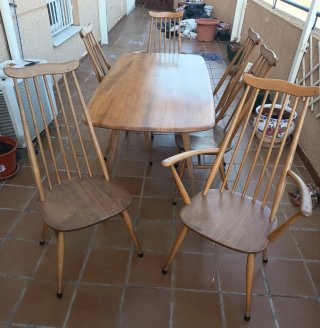 Mesa y 6 Sillas Comedor Madera