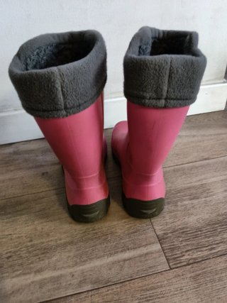 Botas de agua rosas con forro