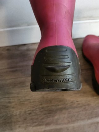 Botas de agua rosas con forro