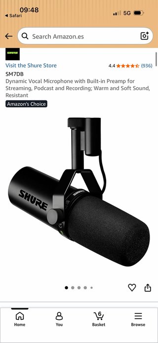 Shure SM7dB Micrófono Profesional Negro