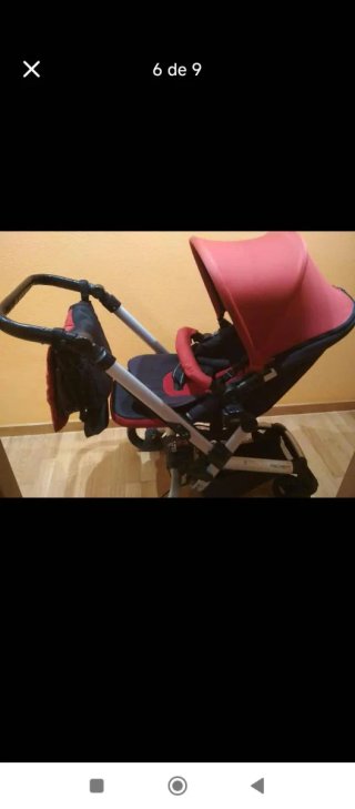 Carrito Bebé Rojo Oso con saco invierno
