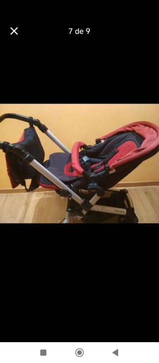 Carrito Bebé Rojo Oso con saco invierno