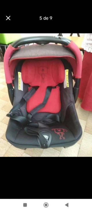 Carrito Bebé Rojo Oso con saco invierno