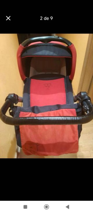 Carrito Bebé Rojo Oso con saco invierno