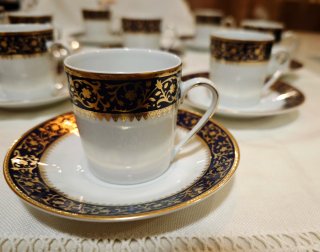 Juego de café Limoges Cobalto y Oro