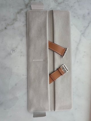 Correa Apple Watch Hermès piel marrón 46 mm