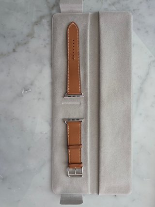 Correa Apple Watch Hermès piel marrón 46 mm