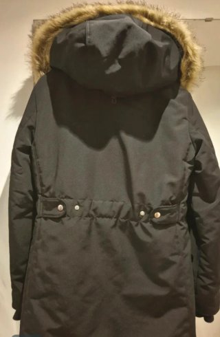 Abrigo Anorak Zara Negro Mujer