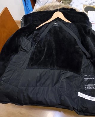 Abrigo Anorak Zara Negro Mujer