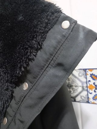 Abrigo Anorak Zara Negro Mujer