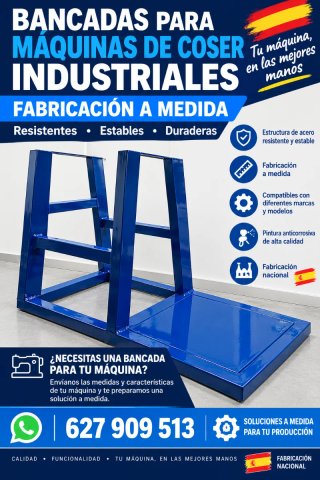 Bancadas para máquinas de coser industriales