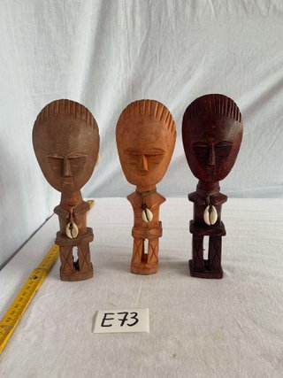 3 Figuras Akuaba Ashanti Ghana Arte Africano
