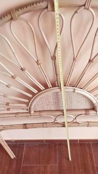 2 cabeceros mimbre 90cm y estantería