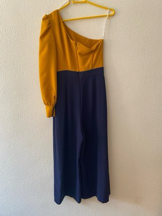 Mono fiesta asimétrico azul y amarillo