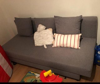 Sofá Cama Gris Tela esta en muy buen estado
