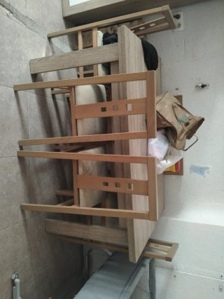 Mesa extensible y 6 sillas madera