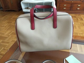 Bolso Tous Beige y Rojo Flores Relieve
