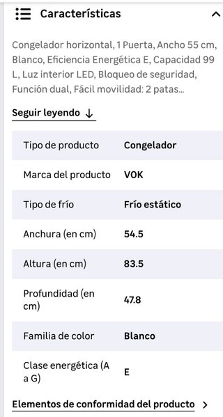 Arcón Congelador VOK