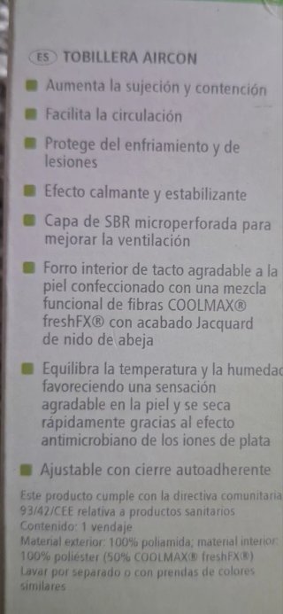 Tobillera Aircon Sensiplast Talla Única