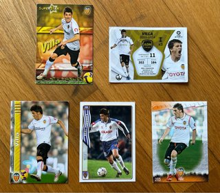 5 cromos David Villa Valencia y Zaragoza