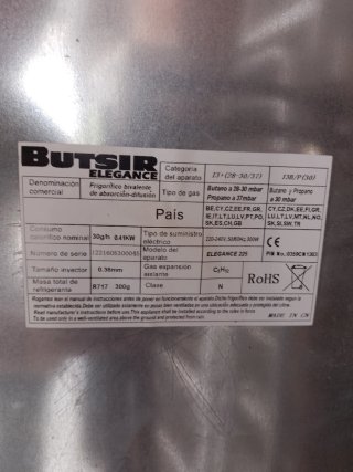 Frigorífico Butsir Gas/Electricidad