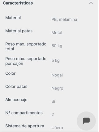 Pack de 2 mesitas de noche nuevas madera nogal