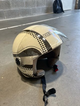Casco Moto Vintage II Marrón y Beige