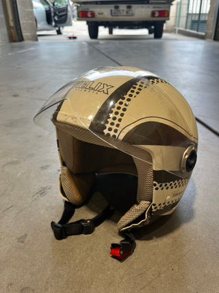 Casco Moto Vintage II Marrón y Beige