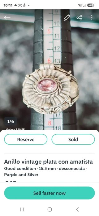 Anillo Plata 925 Amatista Vintage Secreto