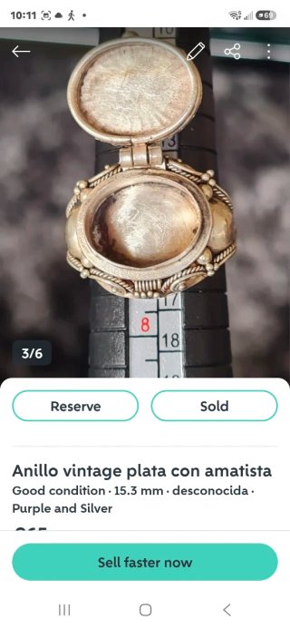 Anillo Plata 925 Amatista Vintage Secreto
