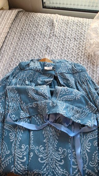 Falda Baturra azul con estampados en blanco