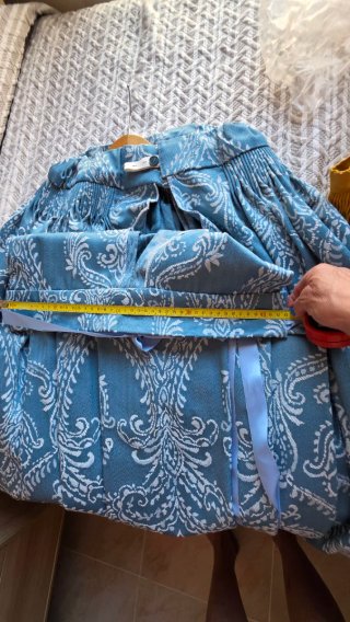 Falda Baturra azul con estampados en blanco