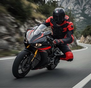 Mono BieSSe Cuero Rojo y Cordura Negro M