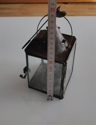 Farolillo antiguo metal y cristal