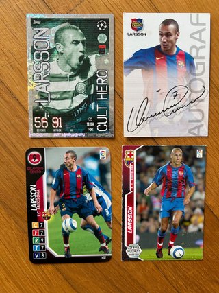 4 Cromos de Fútbol Henrik Larsson