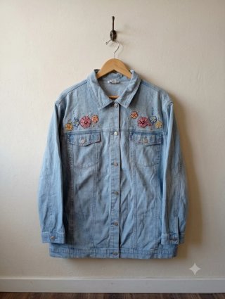 Chaqueta Vaquera Mujer Talla 52 Flores