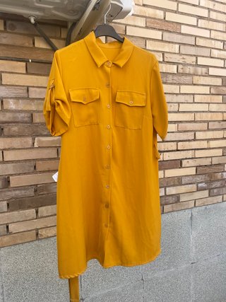Vestido camisero mostaza NUEVO con cinturón
