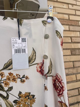 Falda larga floral NUEVA de Mango con abertura