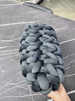 Crochet Bag in velluto antracite