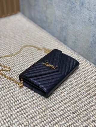 Bolso YSL Envelope Piel Negra Pequeño