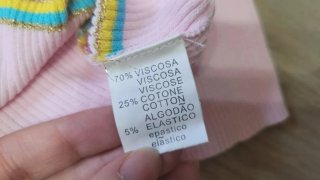 Cardigan vintage righe arcobaleno rosa