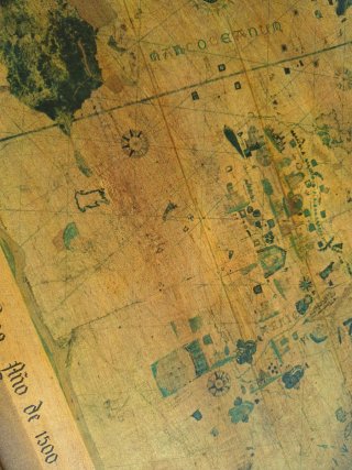 Carta de Juan de la Cosa 1500 Lámina Copia Marco