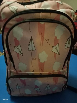Mochila infantil con estampado de aviones de papel
