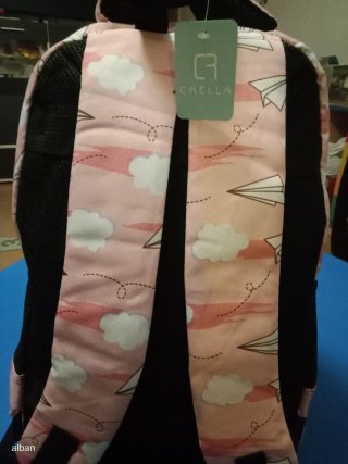 Mochila infantil con estampado de aviones de papel