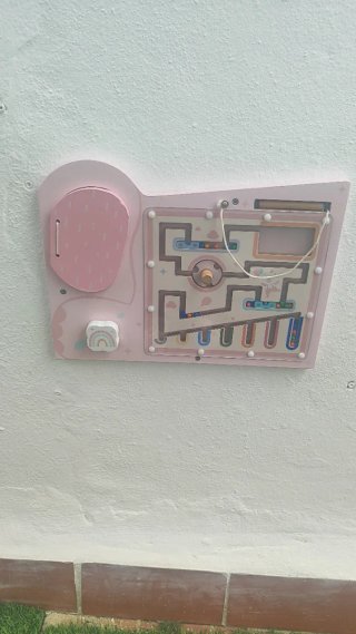 Tablero Montessori Pared Elefante Rosa