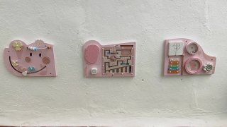 Tablero Montessori Pared Elefante Rosa
