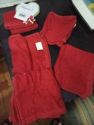 Set Asciugamani Bagno Rossi