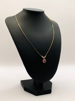 GARGANTILLA CON RUBÍ Y DIAMANTES ORO 18K