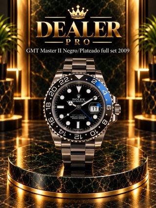 Rolex GMT Master II Negro/Plateado full set 2009